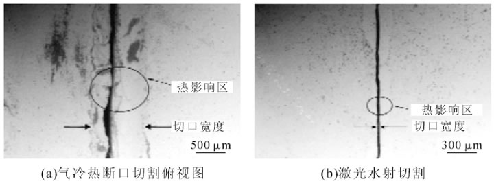 圖5 不同切割斷口